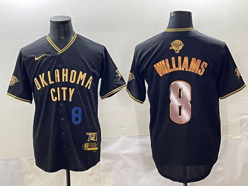 Men 2025 Oklahoma City Thunder #8 Williams Black Gold Nike Joint Name NBA Jersey style 14->oklahoma city thunder->NBA Jersey
